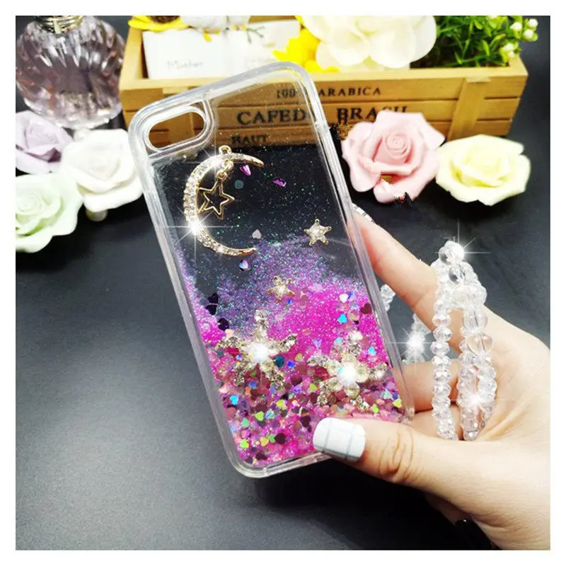 

LaMaDiaa For Huawei Honor V9 V10 7X 8X lite8 P9 P10 P20 Mate 9 10 note 5 8 9 Star moon liquid glitter soft case