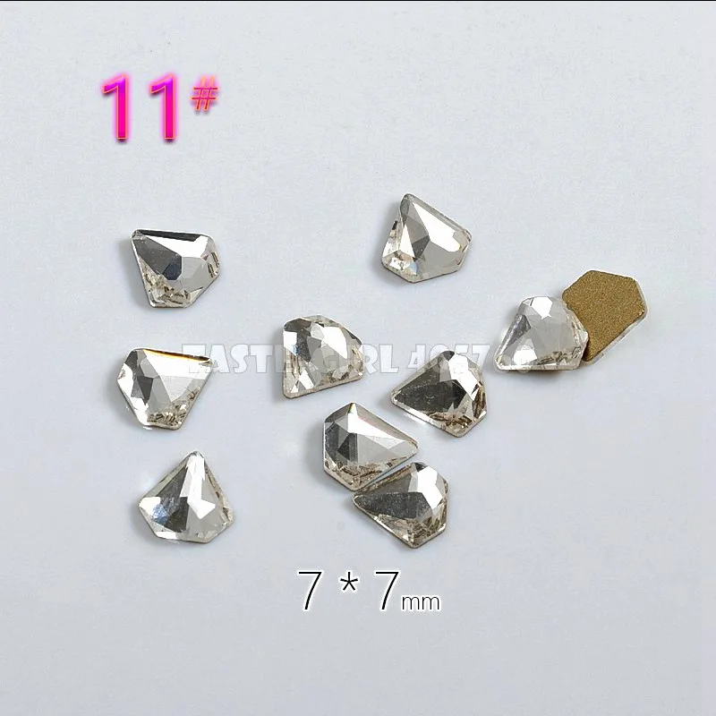 10 шт. 3D блеск все различные формы падение сердце квадратный треугольники Arylic Multislice Diamond Jewel камни для нейл-арта горный хрусталь наклейки - Цвет: PDZ11