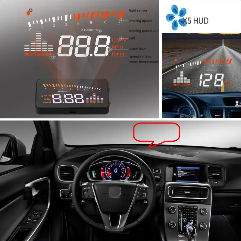 Автомобильный HUD Дисплей для Volvo XC60/XC90 2010 2019 цифровой информационный проектор