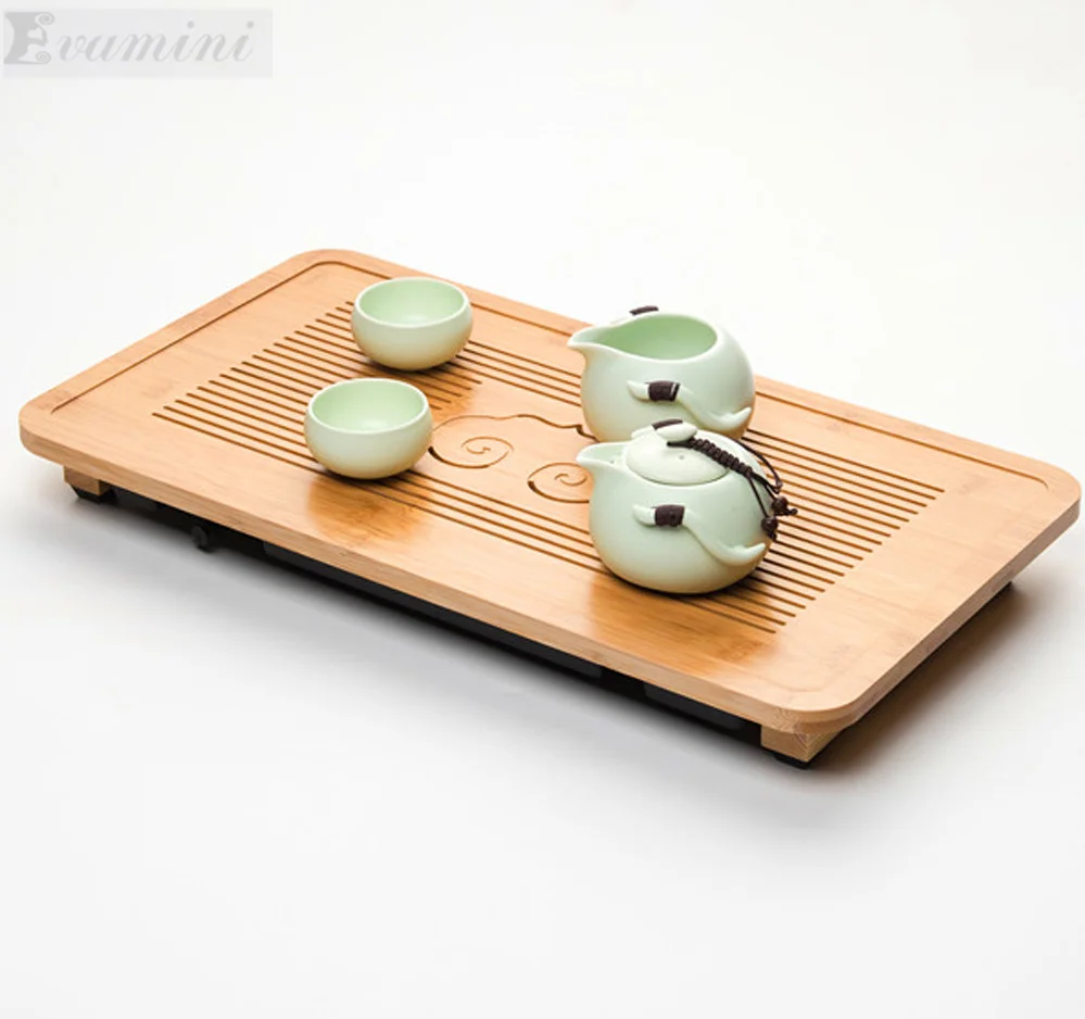 Bamboo Tea Tray Rectangle Tea Board Tools Set Water Storage Teapot Crafts Tray 49*26.5*4cm Environment Nature