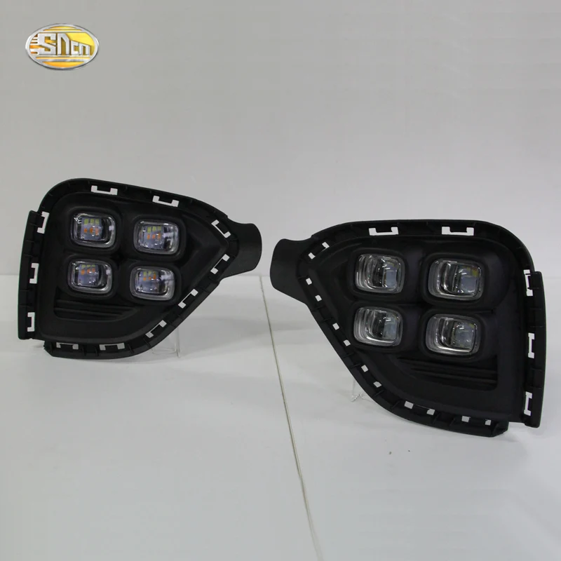 

DRL For Hyundai Creta IX25 2017 2018 LED Daytime Running Light South American version fog DRL with yellow turning signal lamp