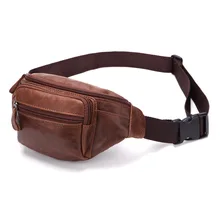 Бренд масло воск кожа Для мужчин сумки груди Винтаж из натуральной кожи Кофе мужской талии мешок отдыха на открытом воздухе Дорожная сумка J50