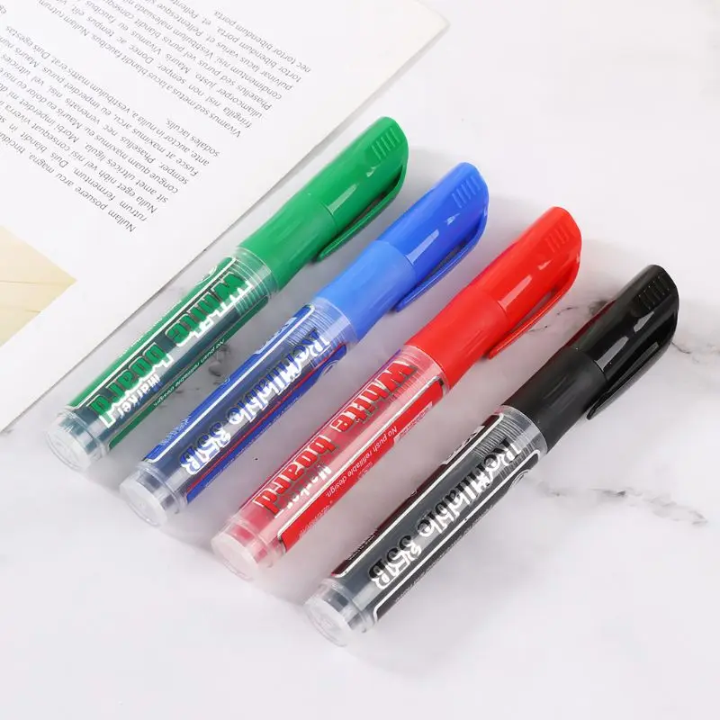 5 Pcs Erasable Whiteboard Marker Pen Dry-Erase Sign Ink Refillable Office School Supplies Student Gift