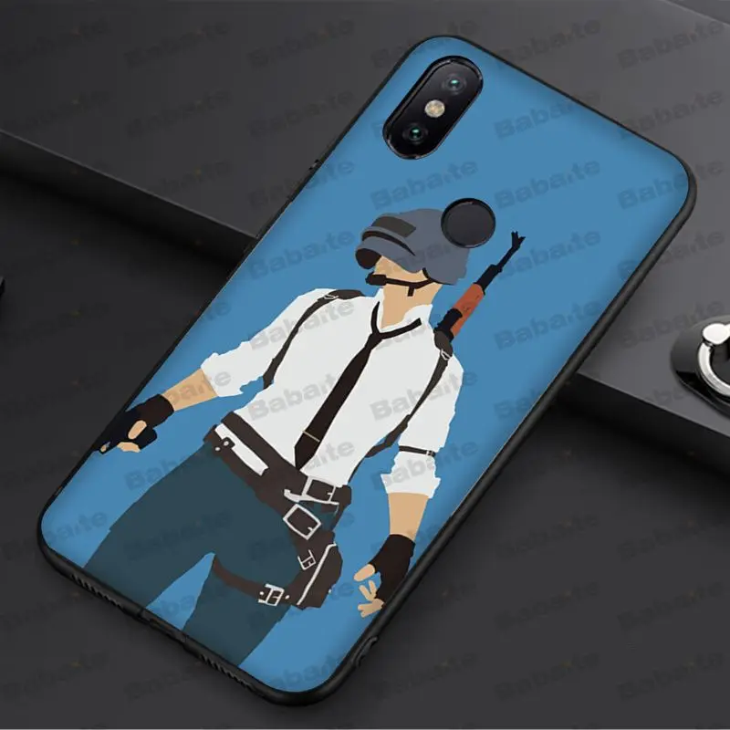 Черный силиконовый мягкий чехол Babaite PUBG для redmi 5plus 5A 6pro 4X note5A note4x note7 6A funda|Бамперы| |