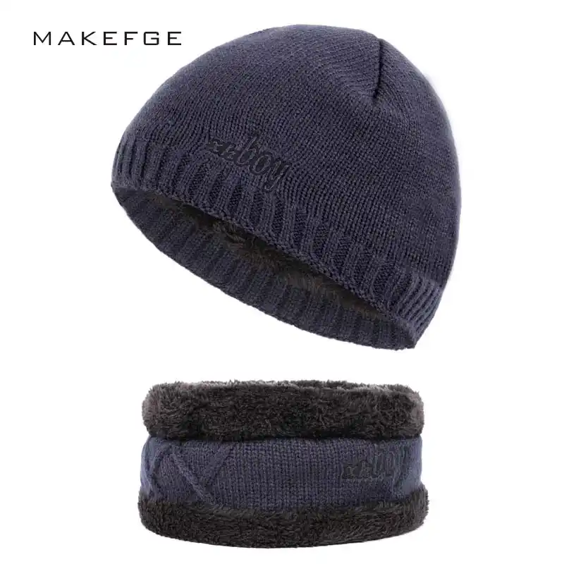 Classic Black Unisex Wool Beanie Cap Winter Warm Embroidery Crochet Knitted Hat
