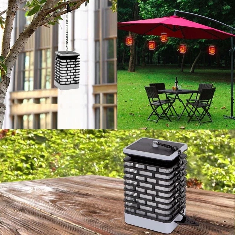 Solar ao ar Jardim à Prova Livre Água Ip65 Quad Vela Quadrados Chama Cintilação Pendurado Decoração Lâmpada Xiaomi Foco Led Dip65 Luz 20 Cheap Lâmpadas solares