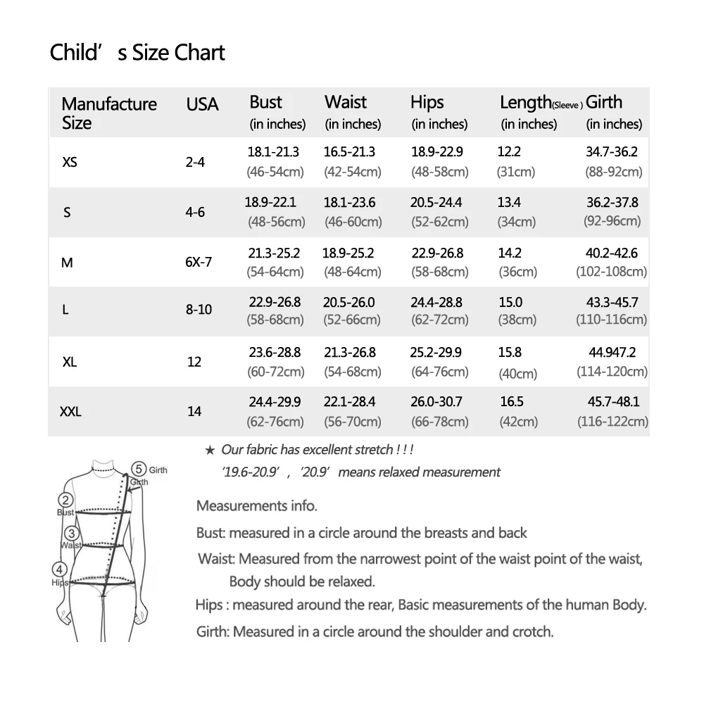 AE child size chart C5304