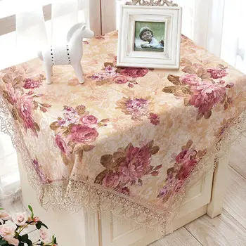 

Fresh garden fabric lace table cloth coffee table cloth openwork lace TV cover cloth