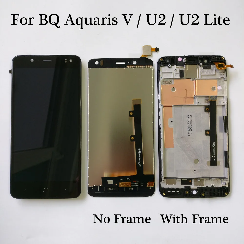 

Black/White 5.2 inch For BQ Aquaris U2 / U2 Lite / BQ Aquaris V Full LCD Display + Touch Screen Digitizer Assembly With Frame