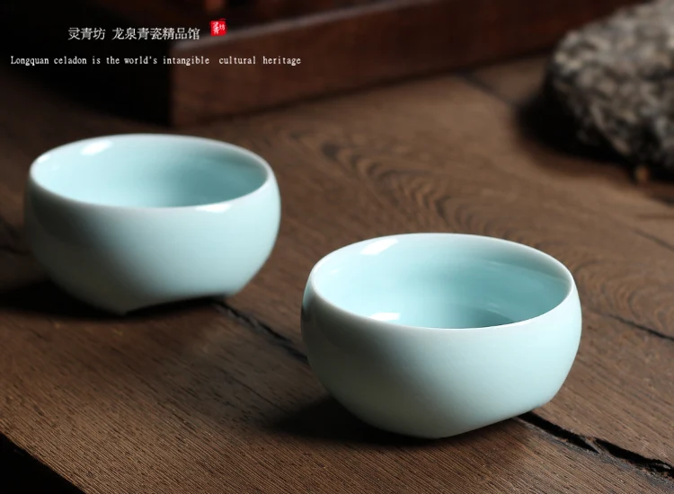 Китайский Longquan Celadon фарфоровые чайные чашки чайный горшок Золотая Рыба чашка чая, кружка 60 мл китайский чайный сервиз кракле чайный сервиз Прямая поставка