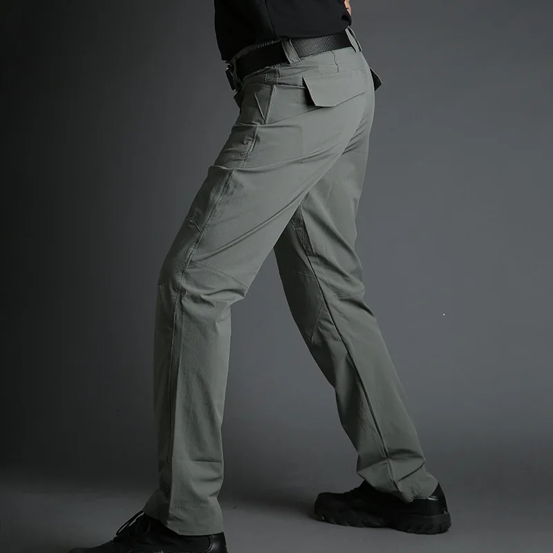 Al aire libre escalada Camping Trekking pantalones largos tácticos masculinos ultrafino elástico de secado rápido pesca caza hombres pantalones militares