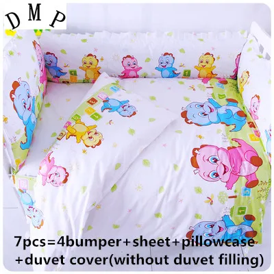 

Promotion! 6/7PCS 100% cotton baby bedding sets crib set 100% cotton quilt cover cot bedding , 120*60/120*70cm