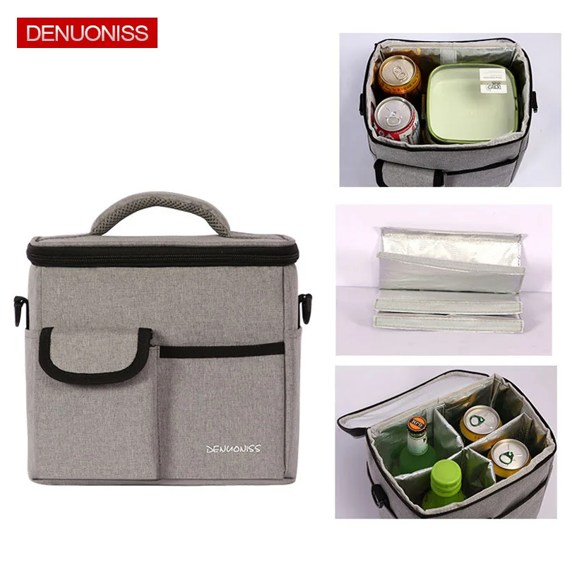 

Oxford Picnic Pack Cooler Bag Thermo Lunch Box Insulated Outdoor Ice Pack Handbag Fresh Carrier Thermal 4 Store Beer Bags