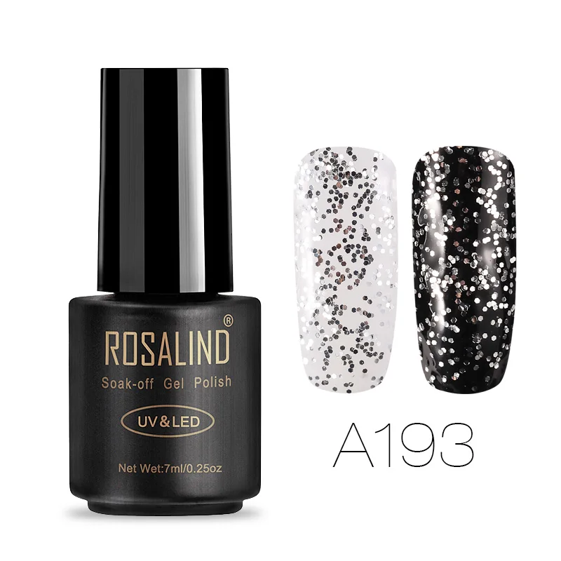 ROSALIND Гель-лак 7 мл для дизайна ногтей Vernis полуперманентный Гель-лак Soak off top coat UV для дизайна маникюрный Гель-лак для ногтей - Цвет: Black Bottle RAA193