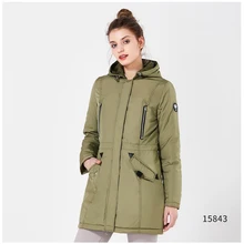 ICEbear Women s Parkas 2018 Thin Spring and Autumn Casual Cotton Padded Jackets Slim Solid Zippers