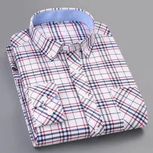 Чистый хлопок Оксфорд проверенный дизайн кнопка воротник с длинным рукавом slim fit Твердые Классические Красивые повседневные рубашки для мужчин с карманом