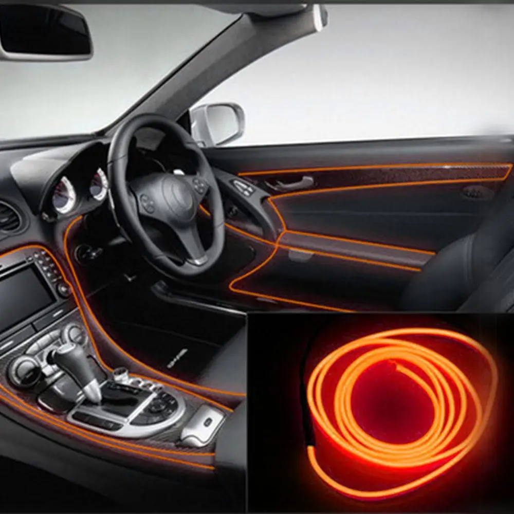 3 metros coches decoración luces tira de luz Flexible Universal neón luces tira de salpicadero piezas interiores