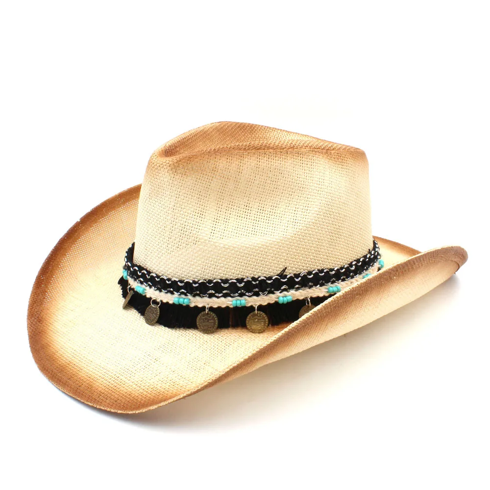 Buy Fashion Women Men Straw Western Cowboy Hat With