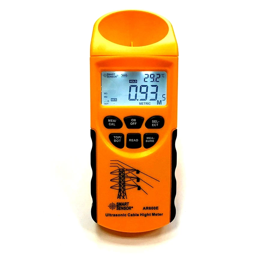 

Ultrasonic Cable Height Meter 6 Cables Measurement LCD display Measuring Range( Height 3-23m ,Plane 3-15m) Smart Sensor AR600E