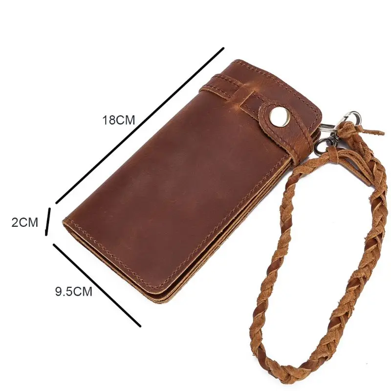 Men's Vintage Genuine Leather Wallet Long Bifold Card Case Holder Money Clip