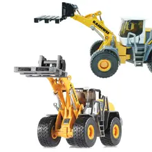 Alloy engineering wheel fork mounted machine model Christmas gift children Collection of ornaments kid car toy 1:50