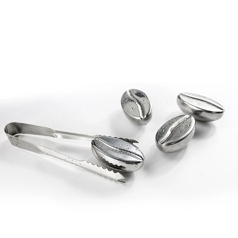 304 Stainless Steel Whiskey Cooler Wine Cooling Stones Ice Cubes Coffee Bean Shaped Stone Glacier Chillers Drink Cooling Tools