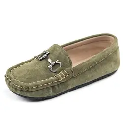 Новые весенне-осенние лоферы на плоской подошве, детская обувь из натуральной кожи для мальчиков, нескользящая обувь на мягкой подошве
