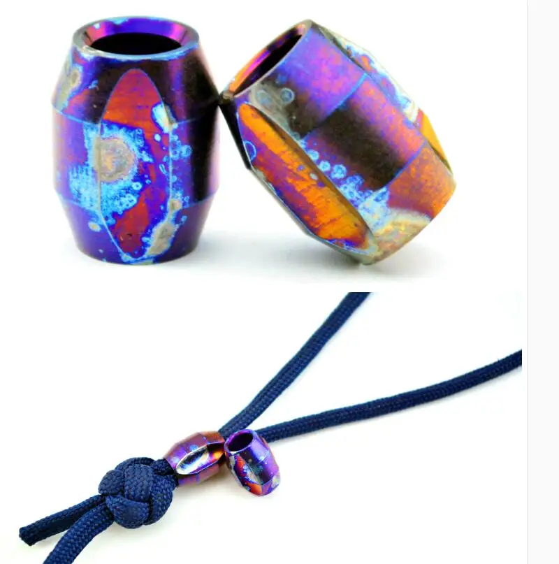 

1 piece Diy Knife material Making knife Handle pendant TC4 Talon keychain Pendant necklace (Anodizing Grilled blue )
