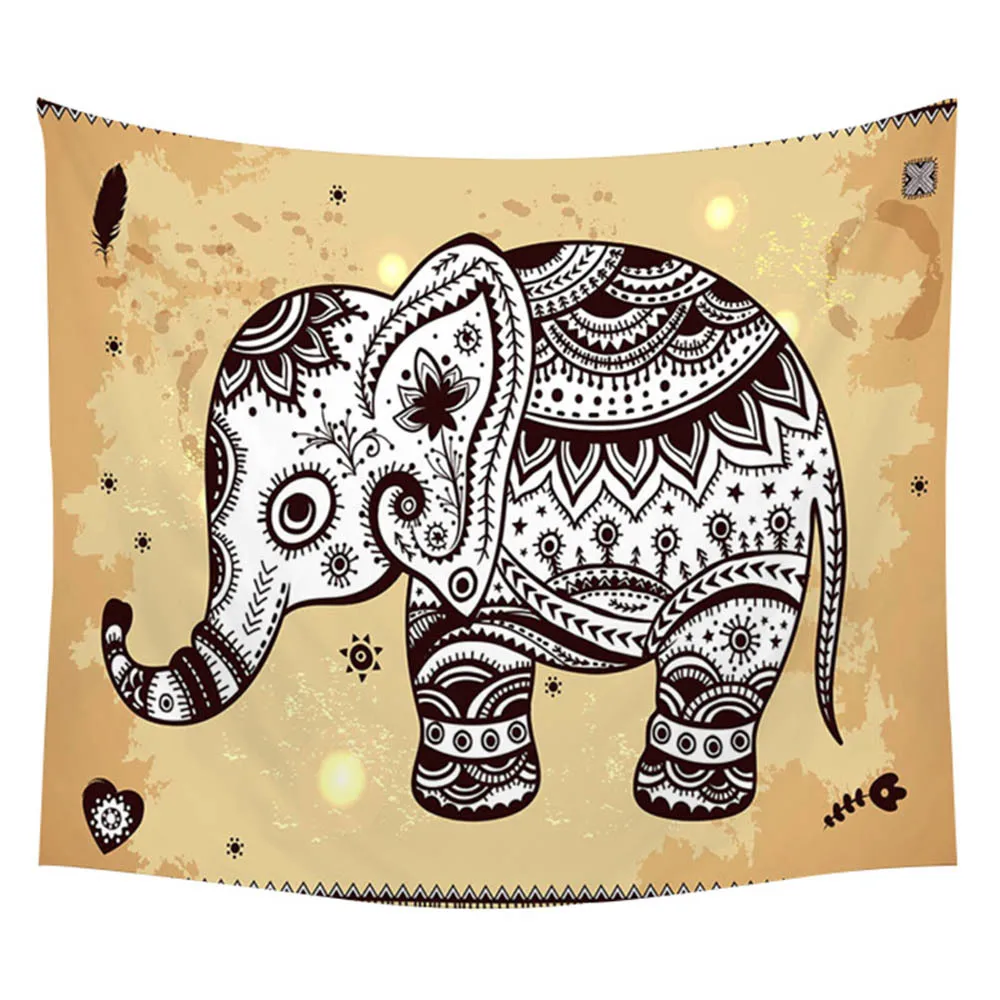 Индийский Слон напечатанный Богемия гобелены Мандела прямоугольник покрывало пляжное покрывало йога коврик настенные простыни домашний декор гобелен - Цвет: GT-2-3
