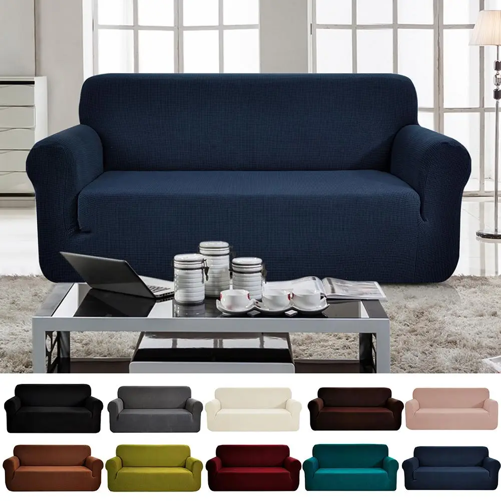 

Non-Slip Solid Color Soft Stretch Couch Sofa Cover Slipover Furniture Protector Home Decor Fashion