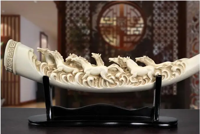 Европейские статуэтки цвета слоновой кости скульптуры лошадь произведение искусства отель Бар домашнего интерьера украшения ремесла