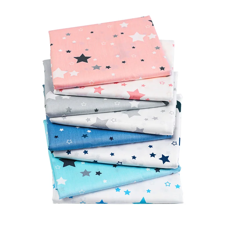 

small piece Stars printed twill cotton Patchwork fabirc for Baby&Child DIY handwork Accessory Material fabric For dolls TJ0377