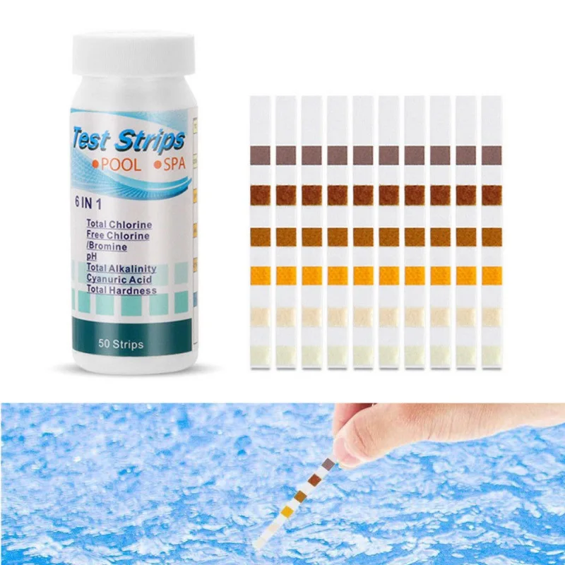Swimming Pool Spa Pool Test Three Indicators Test Strips Six In One For