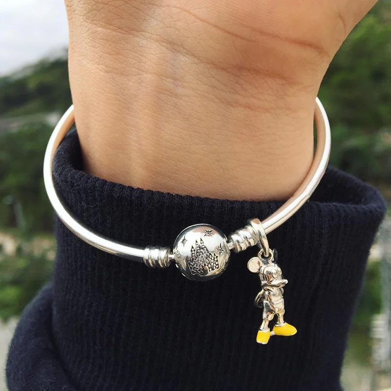 Браслет Gincco Mickey and Disni замок парк подходит для оригинального браслета Pandora DIY Стерлинговое Серебро 925 Шарм