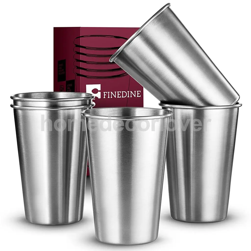 2 Piece Stainless Steel Cup Mug Drinking Coffee Beer Tumbler Travel 30ml/50ml/180ml/320ml