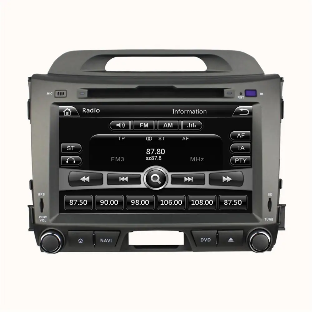 Excellent 8" Car DVD player with GPS(opt),audio Radio stereo,USB/SD,BT/TV,car multimedia for KIA sportage R 2010 2011 2012 2013 2014 2015 4