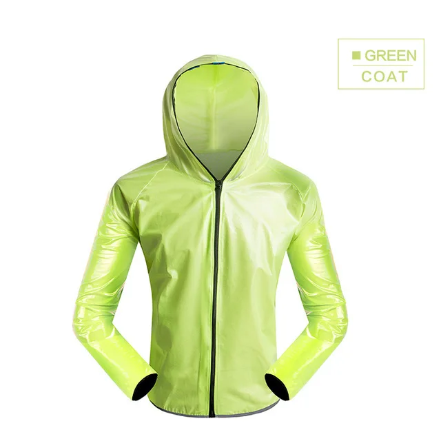 Горячее предложение, Быстросохнущий плащ-дождевик для велоспорта, для мужчин и женщин, для спорта на открытом воздухе, для горного велосипеда, из ТПУ, дождевик, водонепроницаемая одежда, куртки - Цвет: green