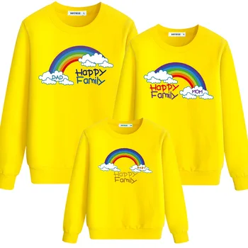 

Fashion Family Long Sleeves Clothing Cartoon Family Matching Outfits Children Baby Kids Girl Boy Clothes