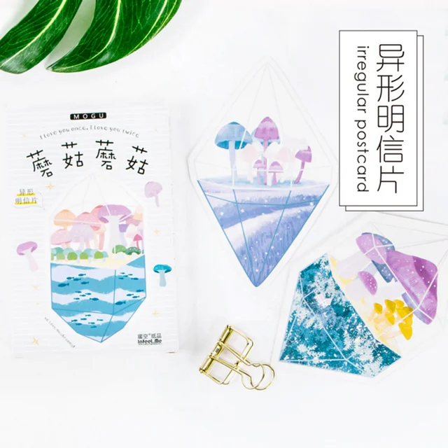 30 pcs pack new heteromorphism watercolor mushroom postcard greeting gift cards for birthday