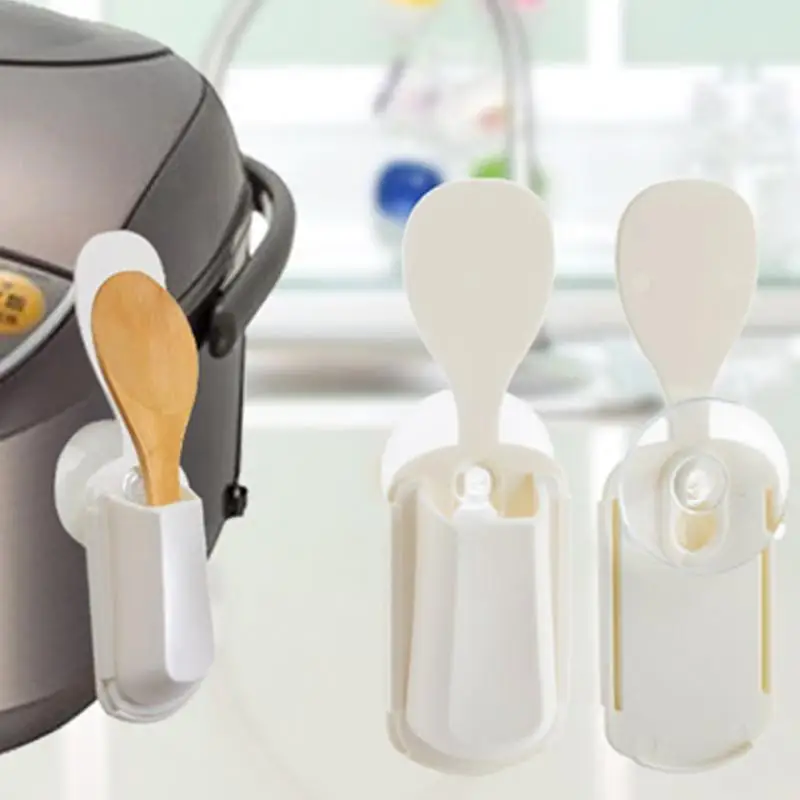 Portable rice cooker spoon storage pot lid shelf cooking storage