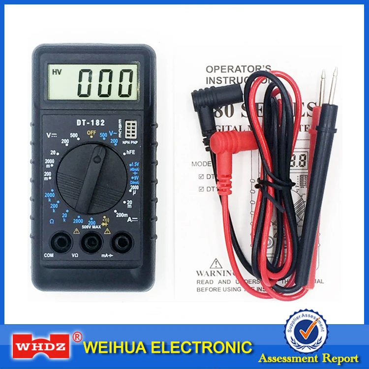 WHDZ DT 182 Extra Mini Digital Multimeter with Buzzer Overload protect Pocket Voltage Ampere Ohm Meter