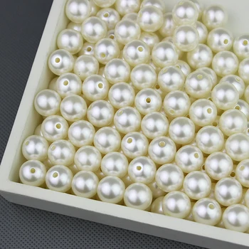 

Hot Sale 4 6 8 10 12 14 16 18 20 22 25 30mm Round ABS Pearl Loose Beads Pearl white for DIY Scrapbook party wedding Decoration
