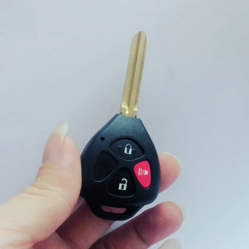 

3 Buttons Remote Uncut Black Flip Key Shell Without Battery For Toyota Scion With Logo