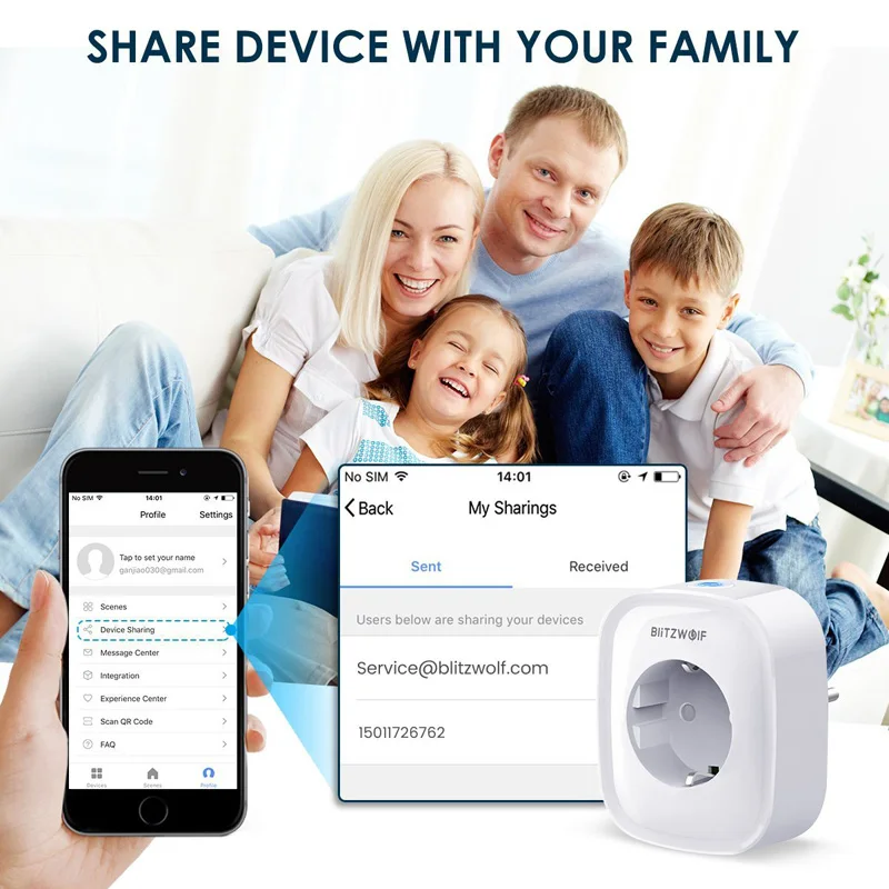  BlitzWolf BW-SHP2 WIFI Smart Socket EU Plug 220V 16A Remote Control Smart Timing Switch Work For Am - 32871562977