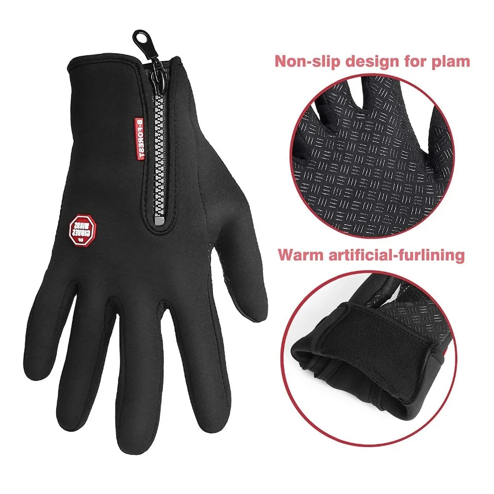 Уличные спортивные походные зимние велосипедные перчатки для мужчин и женщин мягкие тёплые перчатки с защитой от ветра из искусственной кожи