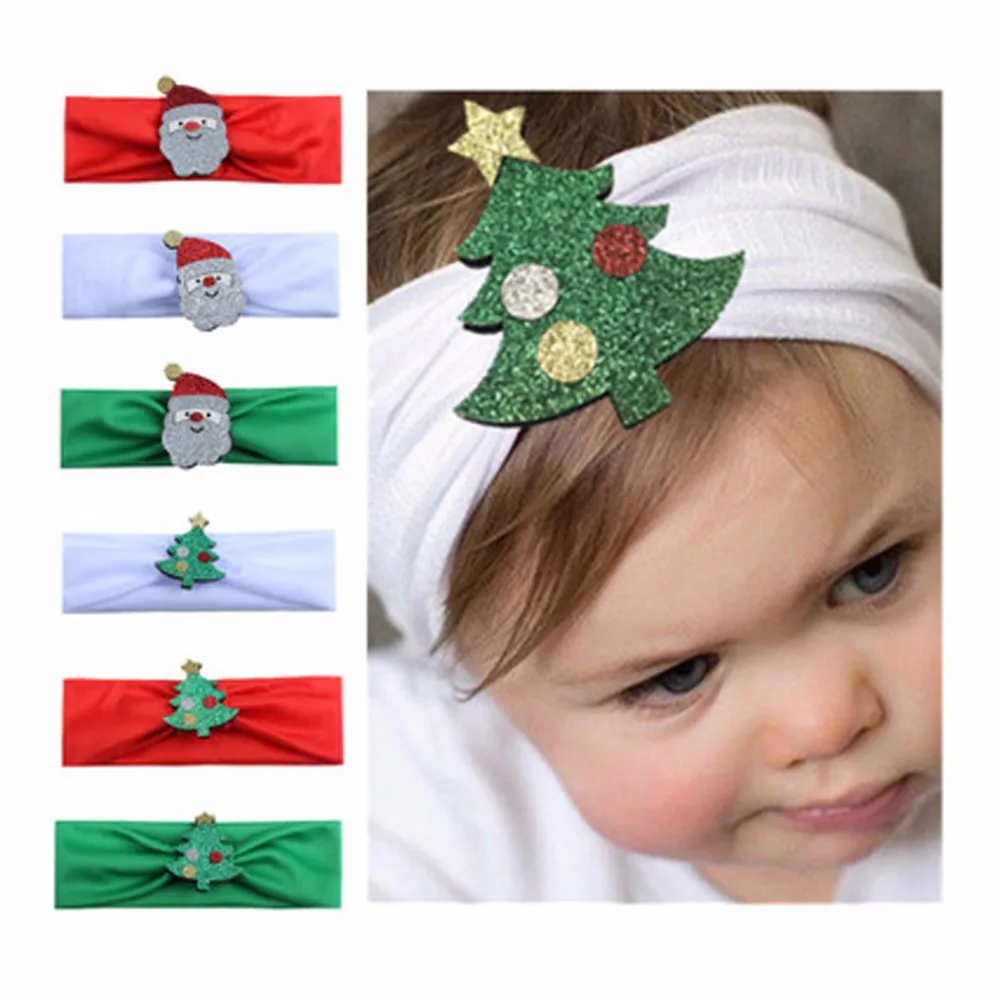 Эластичная Рождественская эластичная повязка на голову с цветочным рисунком для маленьких девочек, подарок для фотосессии, повязка на