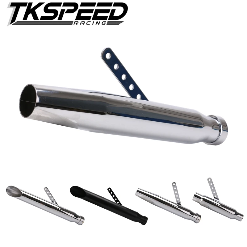 Chrome Motorcycles Slash Cut Exhaust Muffler Pipe for 1 3/8", 1 1/2", 1