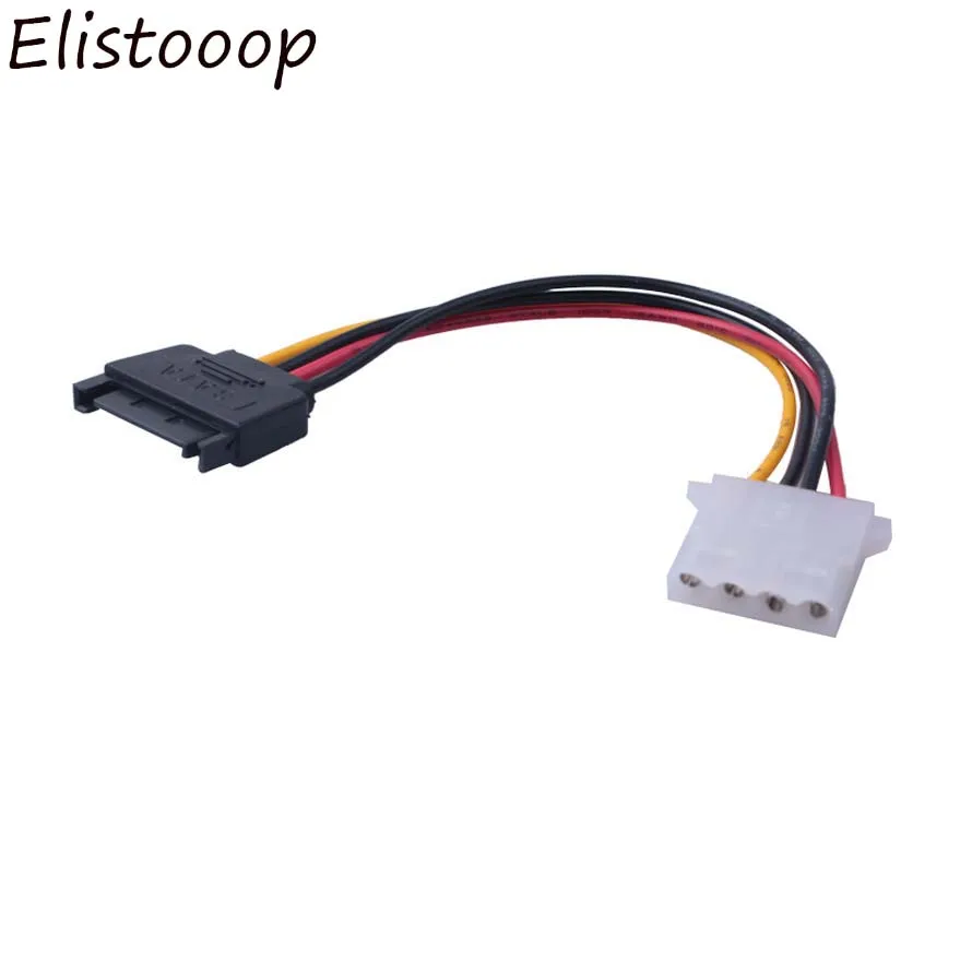 Elistooop 15 контактный SATA штекер к Molex IDE 4 Женский адаптер Удлинительный кабель