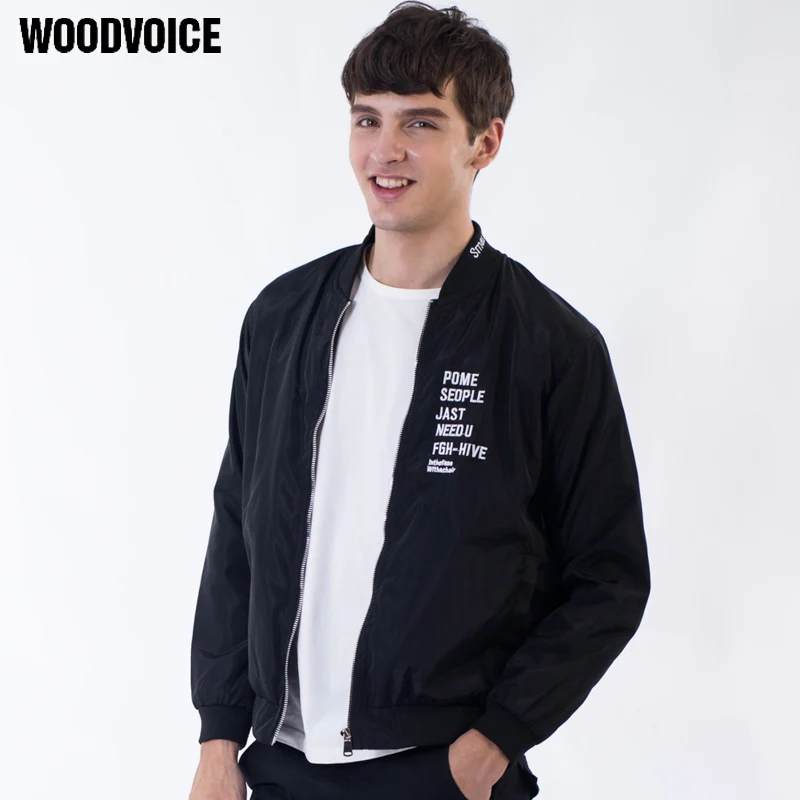 Woodvoice 2017 верхняя одежда молодежная мода одноцветное полета куртка брендовая одежда Бейсбол Пальто для будущих мам Четыре цвета aviable плюс