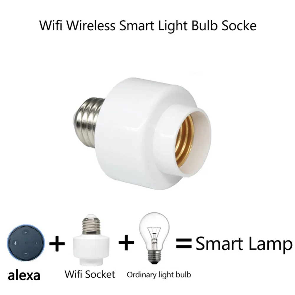 Parafuso de Soquete sem Fio Wi fi Inteligente Lâmpada Suporte da Lâmpada Lâmpada Cap Titular Soquete E27 E26 Uso Doméstico
